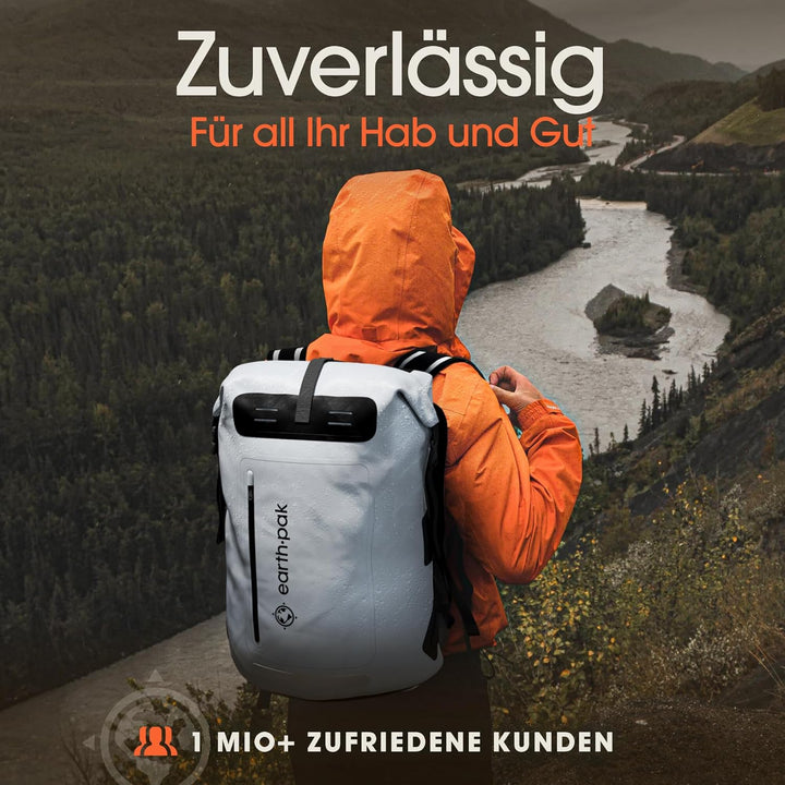 Earth Pak wasserdichter Rucksack – 35L / 55L Waterproof Backpack mit leistungsstarkem Rolltop Rollve