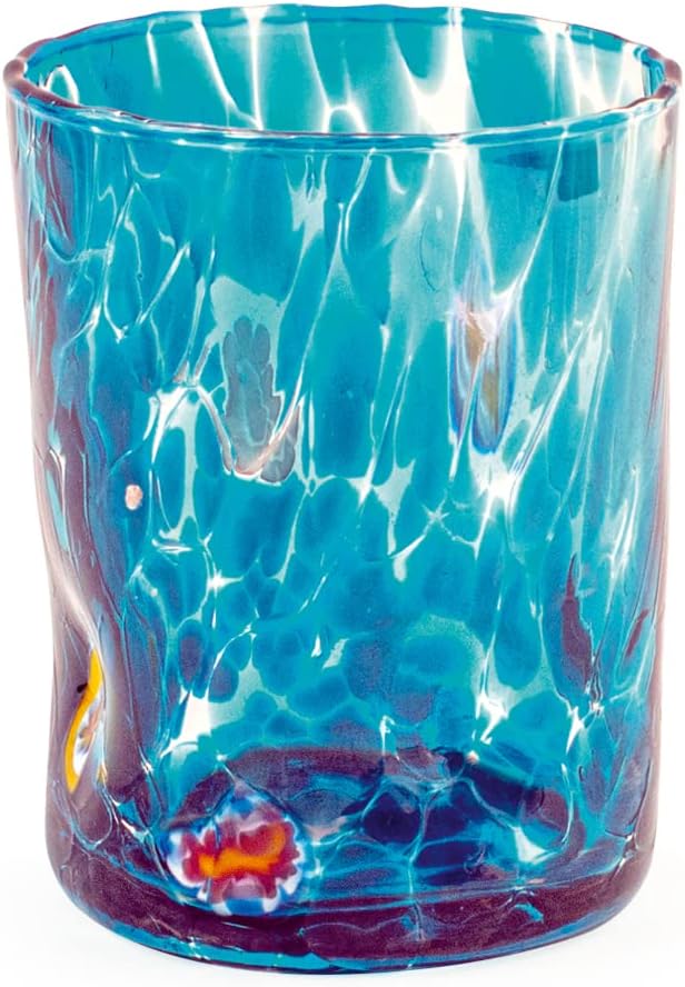 H&h set 6 bicchieri veneziano in vetro decorato multicolore cl 32 Gläser 32cl, Gläser 32cl