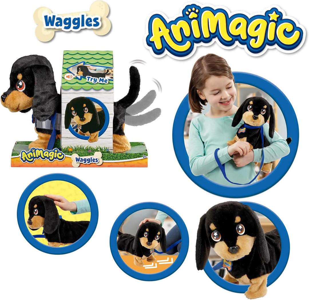 Animagic 31290 - Waggles, der Dackel, der wackelt - Elektronisches Haustier, ab 4 Jahren neu version
