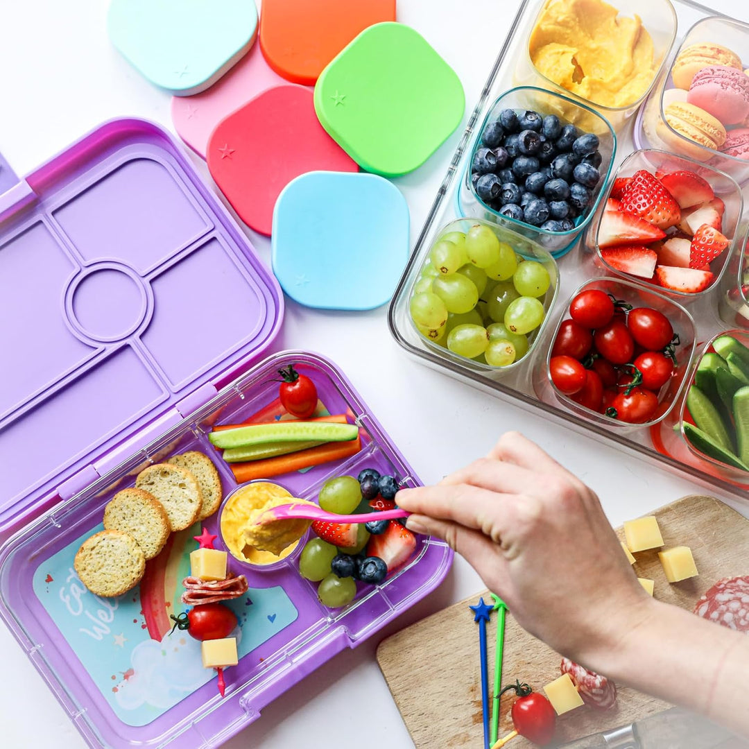 Yumbox Tapas XL Bento Box (Capri Pink, 4er Rainbow) - Lunchbox mit 4 Fächern, Brotdose für Jugendlic