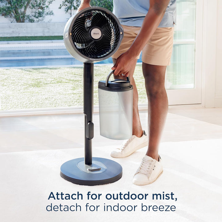 Shark FlexBreeze Pro Nebelventilator – Indoor & Outdoor, Integriertes Nebel, Sockel auf Tischplatte,