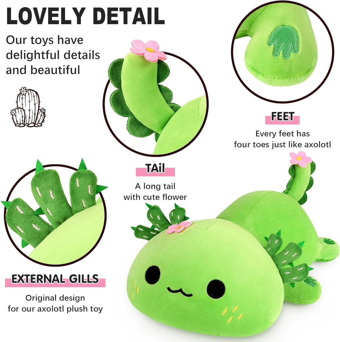 shownicer Plüschtier Axolotl Kuscheltier Stofftier Kawaii Axolotl Plüsch, Axolotl Plüschkissen Spiel