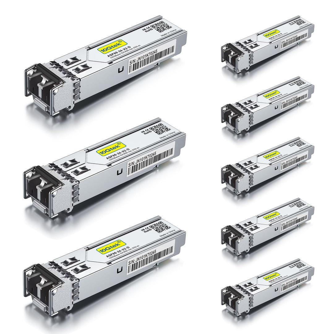 [8 Pack] 1G SFP SX LC Multimode Module 550-meter, 1000Base-SX Mini-Gbic Transceiver Compatible for C