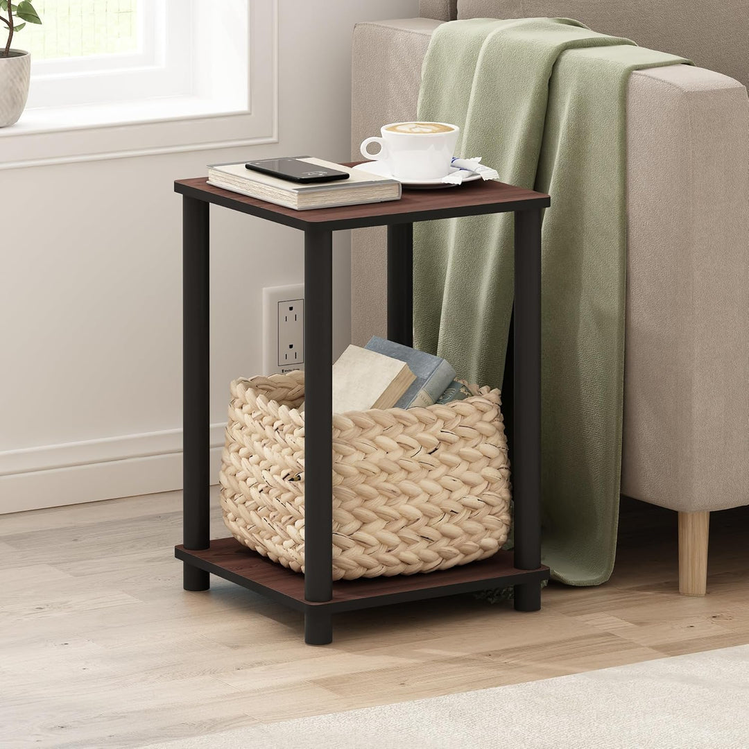 Furinno Haydn Beistelltisch, eiche, Dunkle Kirsche/Schwarz, 34.04 x 34.04 x 50.8 cm Dunkle Kirsche /