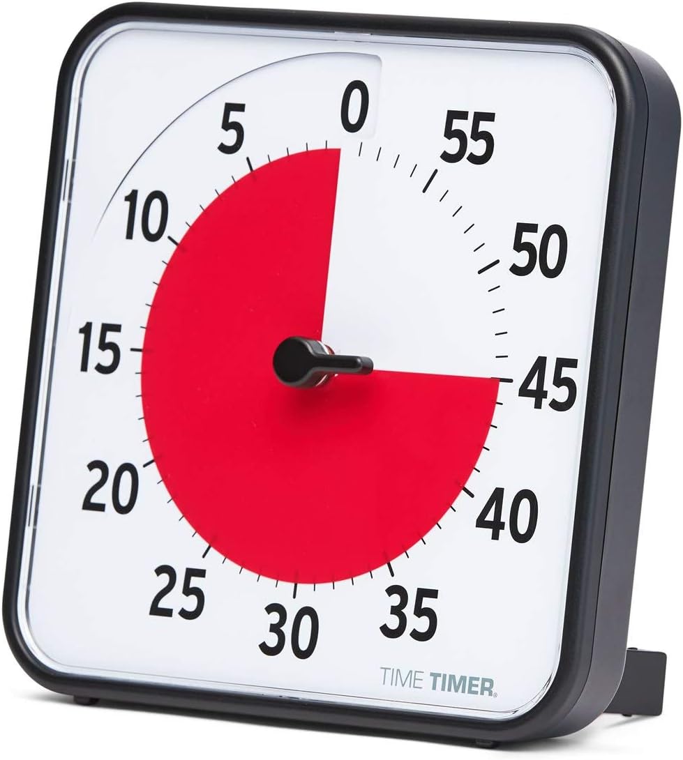 Time Timer Plus 60 Minute Visueller Analog-Timer (weiss) optionaler akustischer Alarm (Lautstärkereg