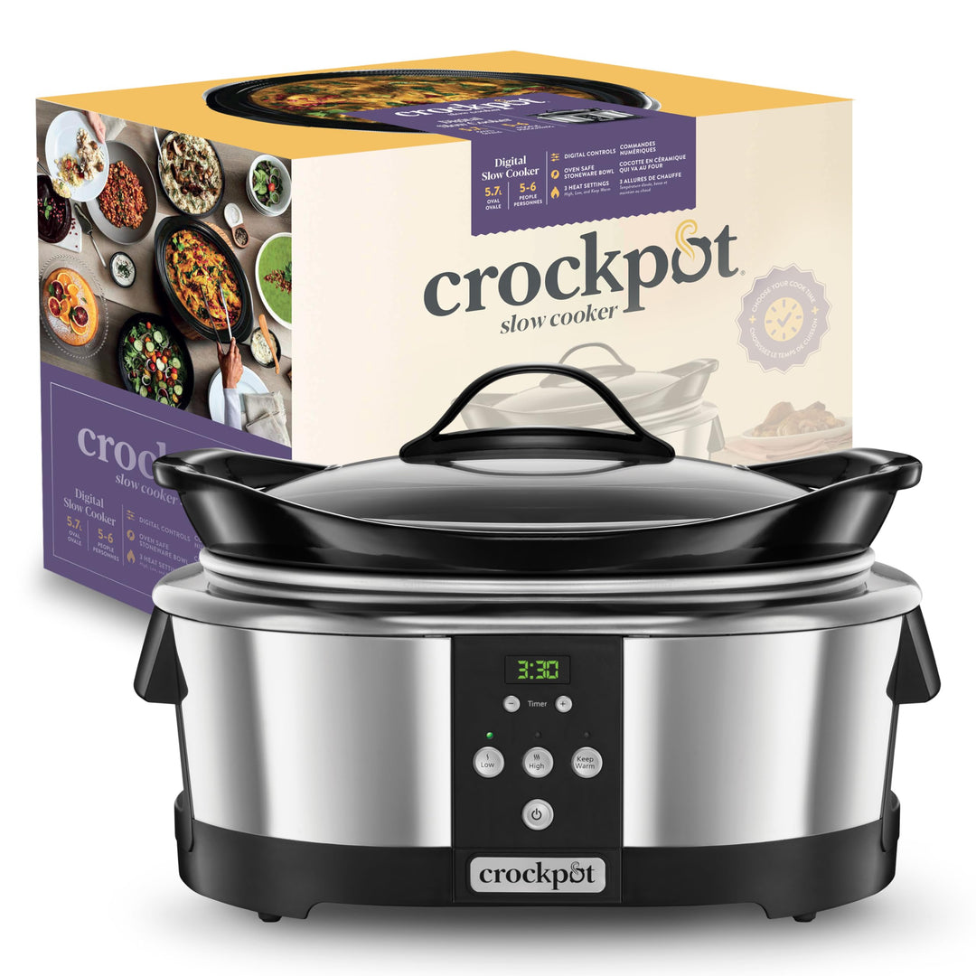 Crockpot, elektronischer Schongarer | 5,7 l (5–6 Personen) | programmierbar mit digitalem 20-Stunden