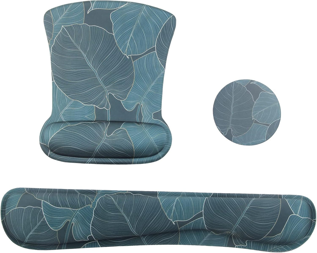 Mauspad mit Handauflage, Mauspad mit Gelkissen und Ergonomische Memory Foam Tastatur Handgelenkaufla