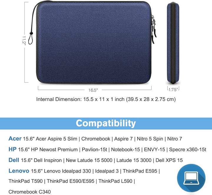 FINPAC Laptop Tasche Hartschalen Hülle für 16 Zoll MacBook Pro 2023-2019, 15,6" Lenovo Tab Notebook/