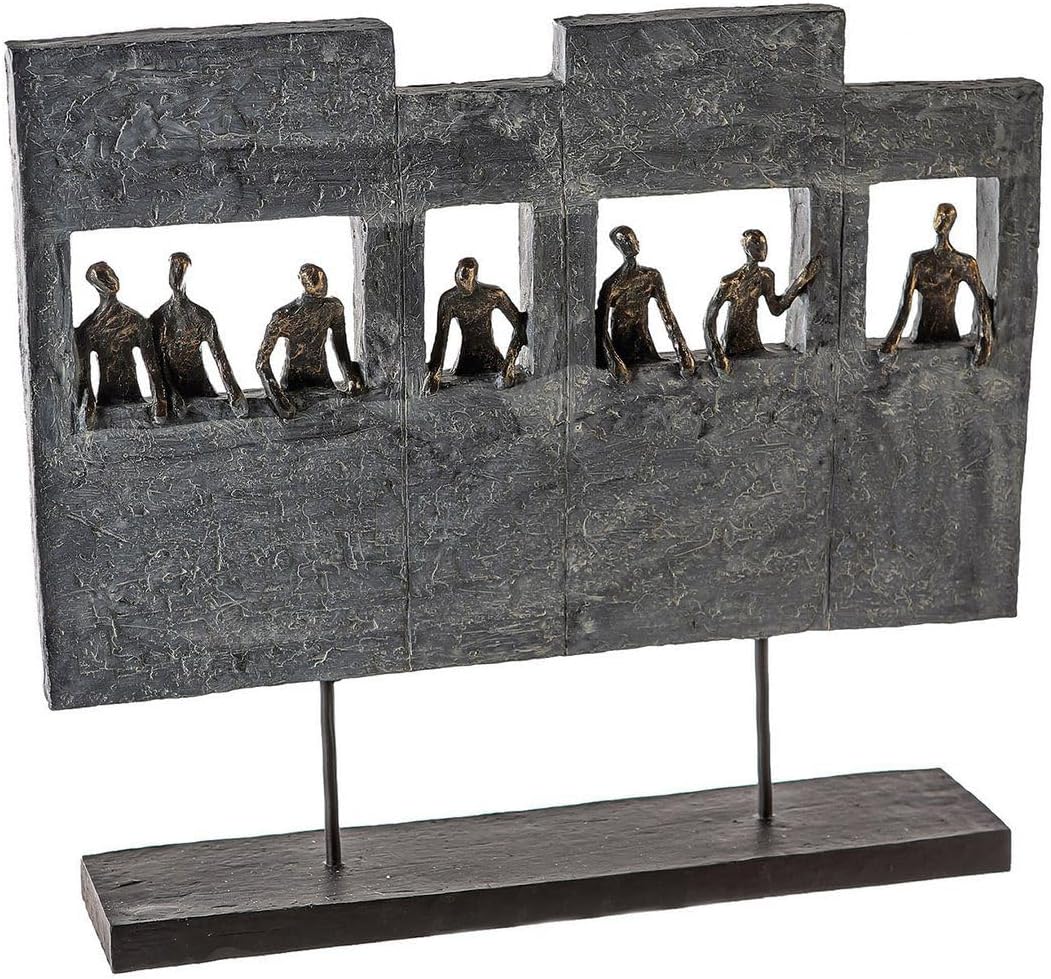 Casablanca - Skulptur Skyline - aus Poly bronzefarbene Figuren H 38 cm Höhe 38 cm Bronzefarben, Grau
