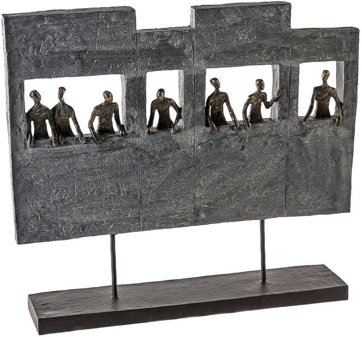 Casablanca - Skulptur Skyline - aus Poly bronzefarbene Figuren H 38 cm Höhe 38 cm Bronzefarben, Grau