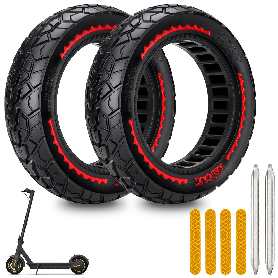 Xastro 2 PCS 10x2,50 E-Scooter Reifen 60/70-6.5 10x2.50 Vollgummi Geländereifen 10x2,5-6,5 Pannensic