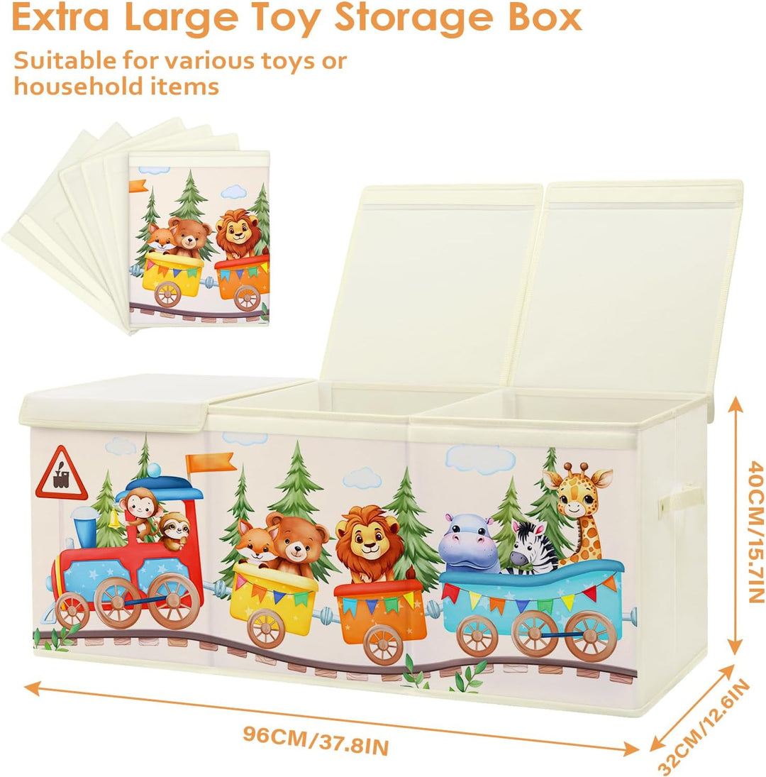 Extra Gross Aufbewahrungsbox mit Deckel Kinder, Zusammenklappbare Oxford-Spielzeugkiste mit Griff fü