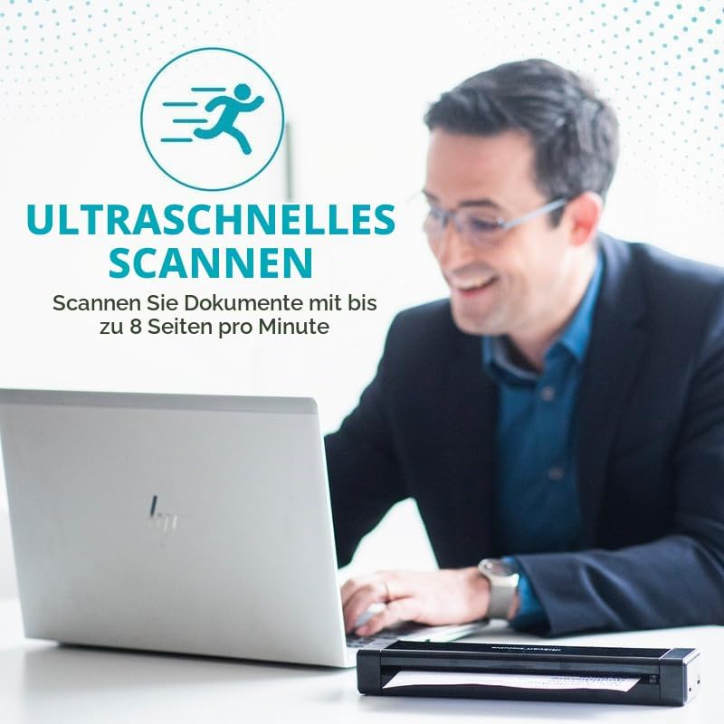 IRIScan Executive Mobile Scanner-dokumentenscanner A4 8PPM Duplex Scanner - v4: PDF-Editor, USB-betr