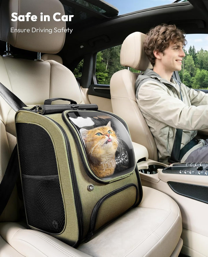 pecute Katzenrucksack Bubble Haustier Rucksack mit Netzfenster, Tragbare und Faltbare Katzentasche,