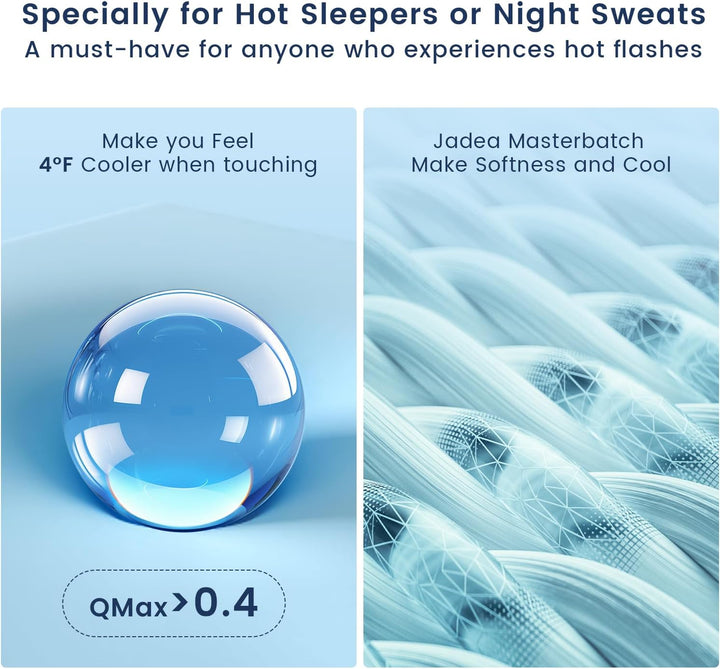 Kühldecke gegen Nachtschweiss, Sommerdecke Kühlwurf für Heiss schlafende Personen, Q-Max > 0,45 Kühl