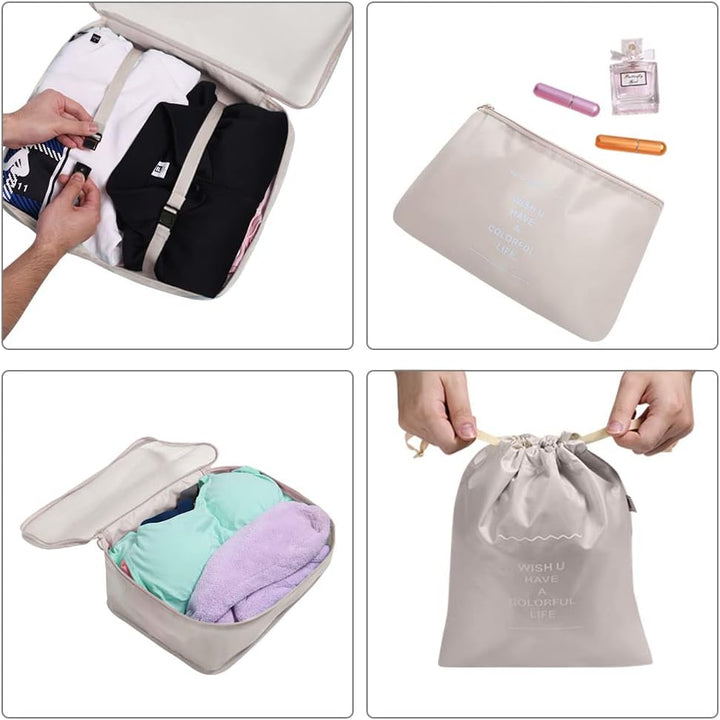OSDUE Koffer Organizer Set 8-teilig, Packing Cubes, Wasserdichte Reise Kleidertaschen, Packtaschen f