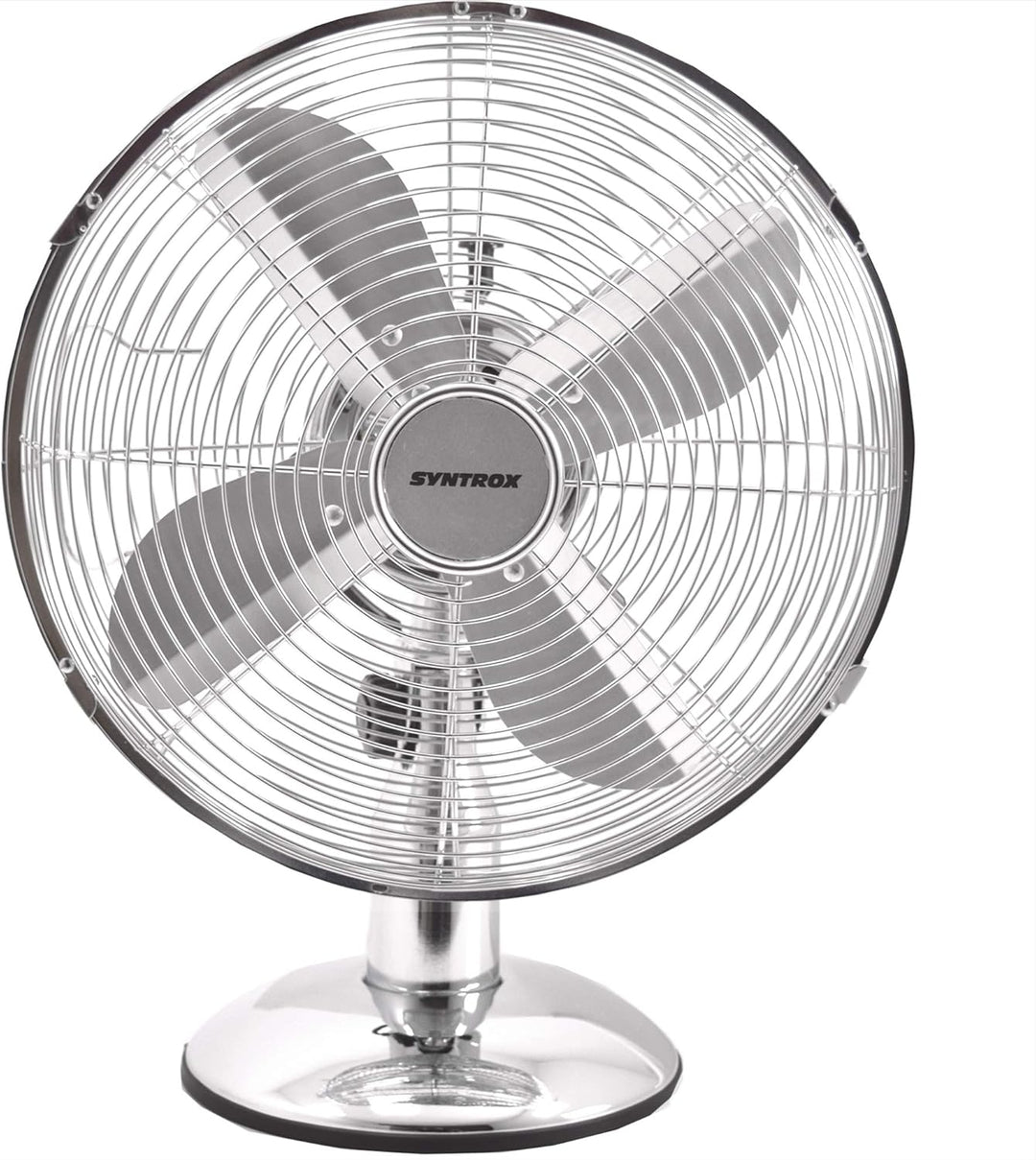 Syntrox Germany TVT-33W Chrome Retro 12" 35 cm Tischventilator mit 3 Geschwindigkeiten, Oszillation