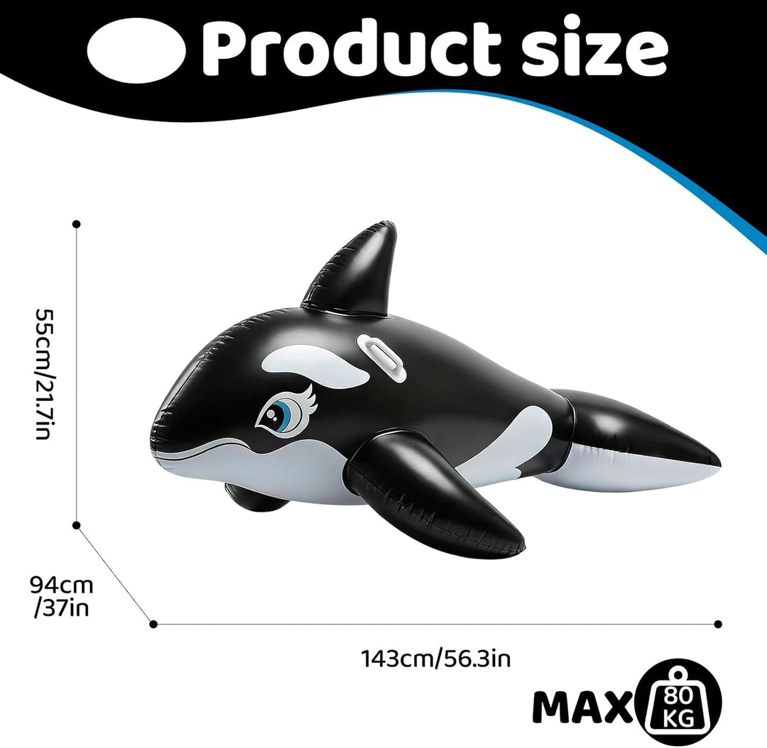 Luftmatratze Pool, dellyy Wal Schwimmtiere für den Pool, Aufblasbare Wal Wassertiere, Pool Float Kin