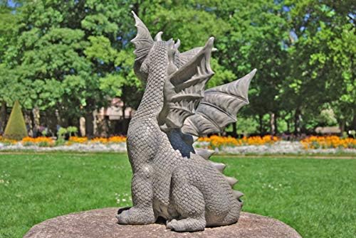 MC Gartenfigur Gartendrache - Modell sitzend XL - Fantasy Figur Deko Drache Garten