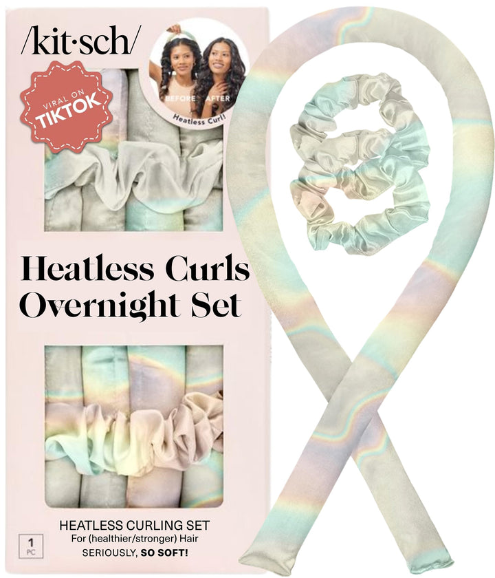 Kitsch Satin Heatless Curling Set - Overnight Hair Curlers to Sleep in, Heatless Curls, Heatless Hai