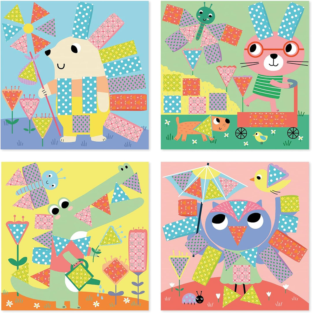 Janod - My Arts & Crafts - Ab 4 Jahre - Ausschneiden und Kleben - 4 Bilder - Kreatives Hobby Kinder