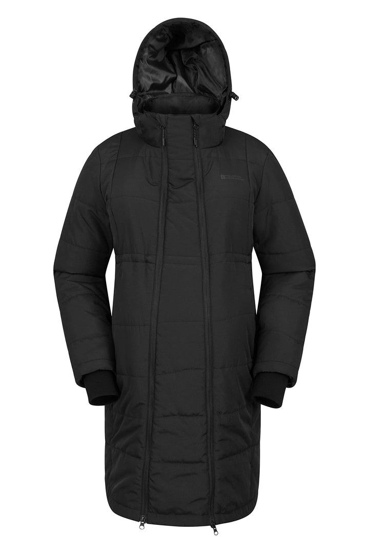 Mountain Warehouse Amethyst Lange Damen Umstands-Steppjacke 40 Schwarz, 40 Schwarz