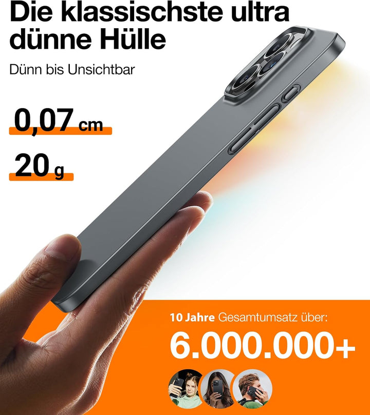 TORRAS Ultra Dünn für iPhone 15 Pro Hülle für MagSafe [Nr. 1 Magnetkraft] Extrem Stossfest Kratzfest