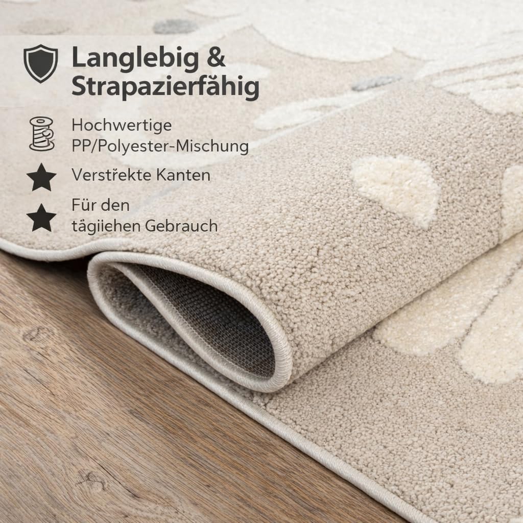 the carpet Jungle Kids Teppich für Kinderzimmer, Kinderteppich, 3D-Effekt, Pflegeleicht, strapazierf