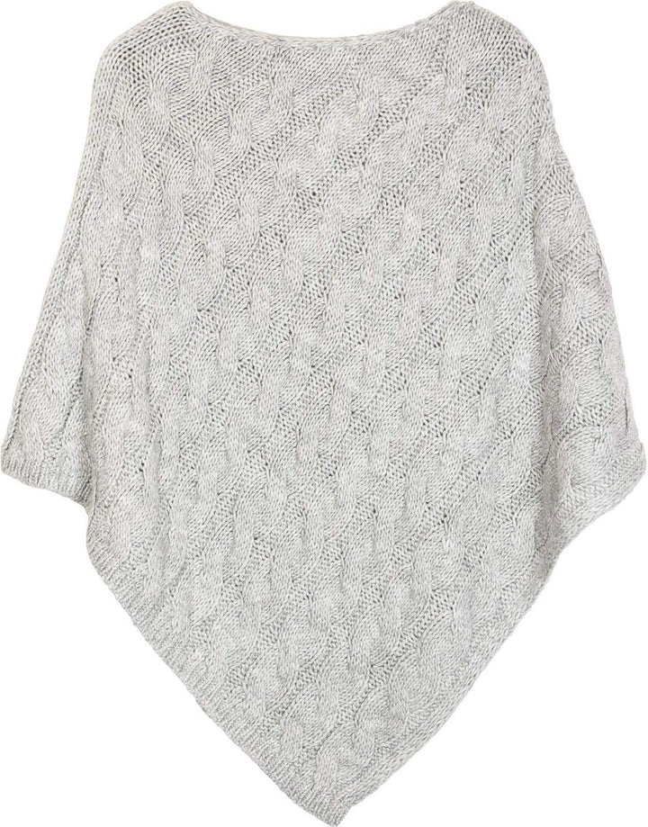 styleBREAKER Strick Poncho mit Zopfmuster, Rundhals Strickponcho, Grobstrick, Damen 08010040 Einheit