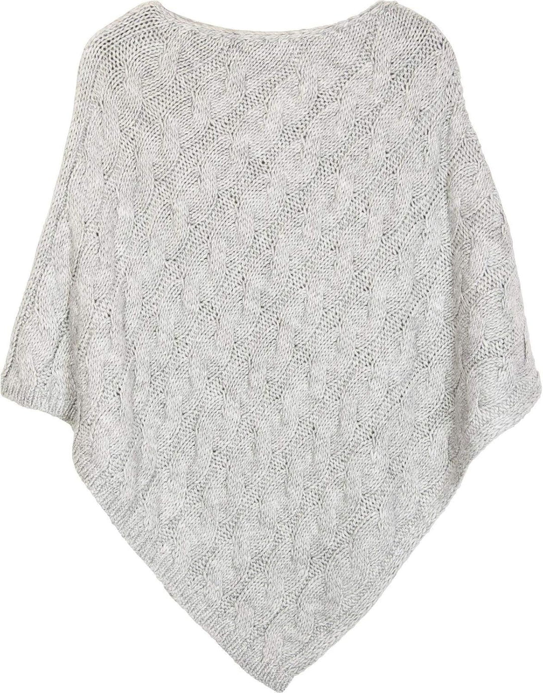 styleBREAKER Strick Poncho mit Zopfmuster, Rundhals Strickponcho, Grobstrick, Damen 08010040 Einheit