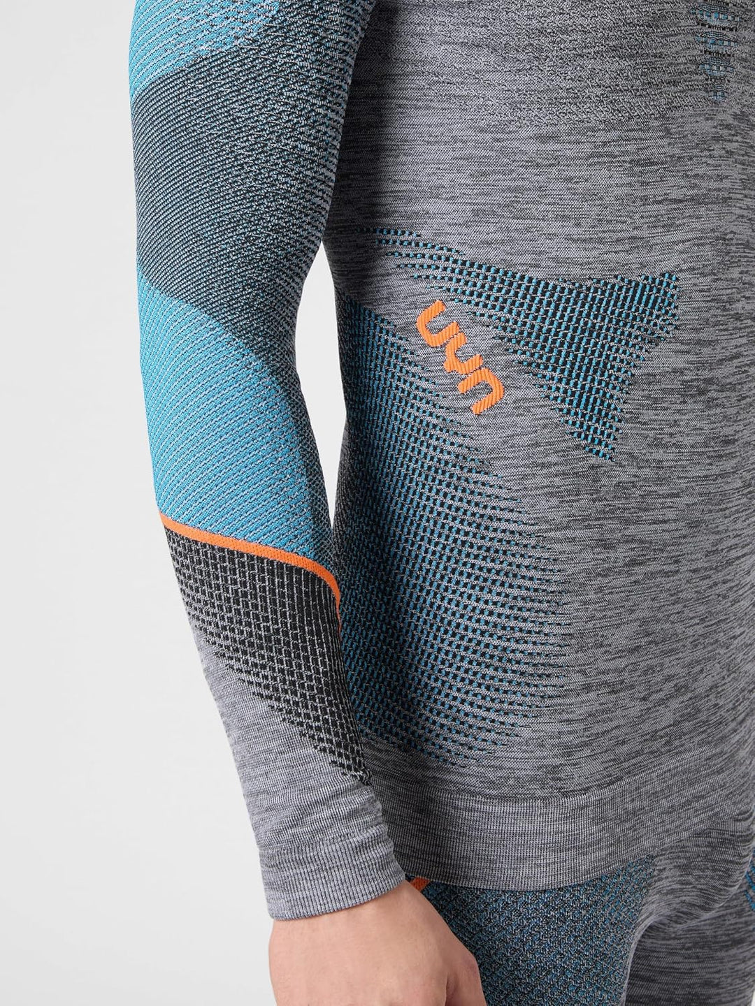 UYN Herren Ambityon Uw Unterhemd Herren Unterhemd XL Melange Schwarz/Atlantik/Glänzendes Orange, XL