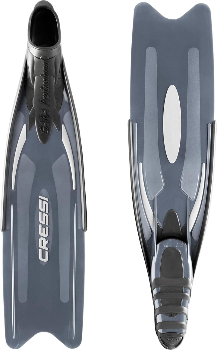 Cressi Gara - Lange Flossen für Apnoe / Freitauchen - High Performance Professional LD Silver 42/43,