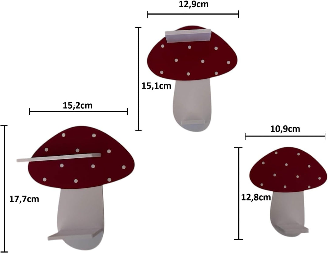 Pilze-3er-Set kompatibel für Toniefiguren, Tonieregal Toniebox Tonie Erweiterung - Erweiterungsregal