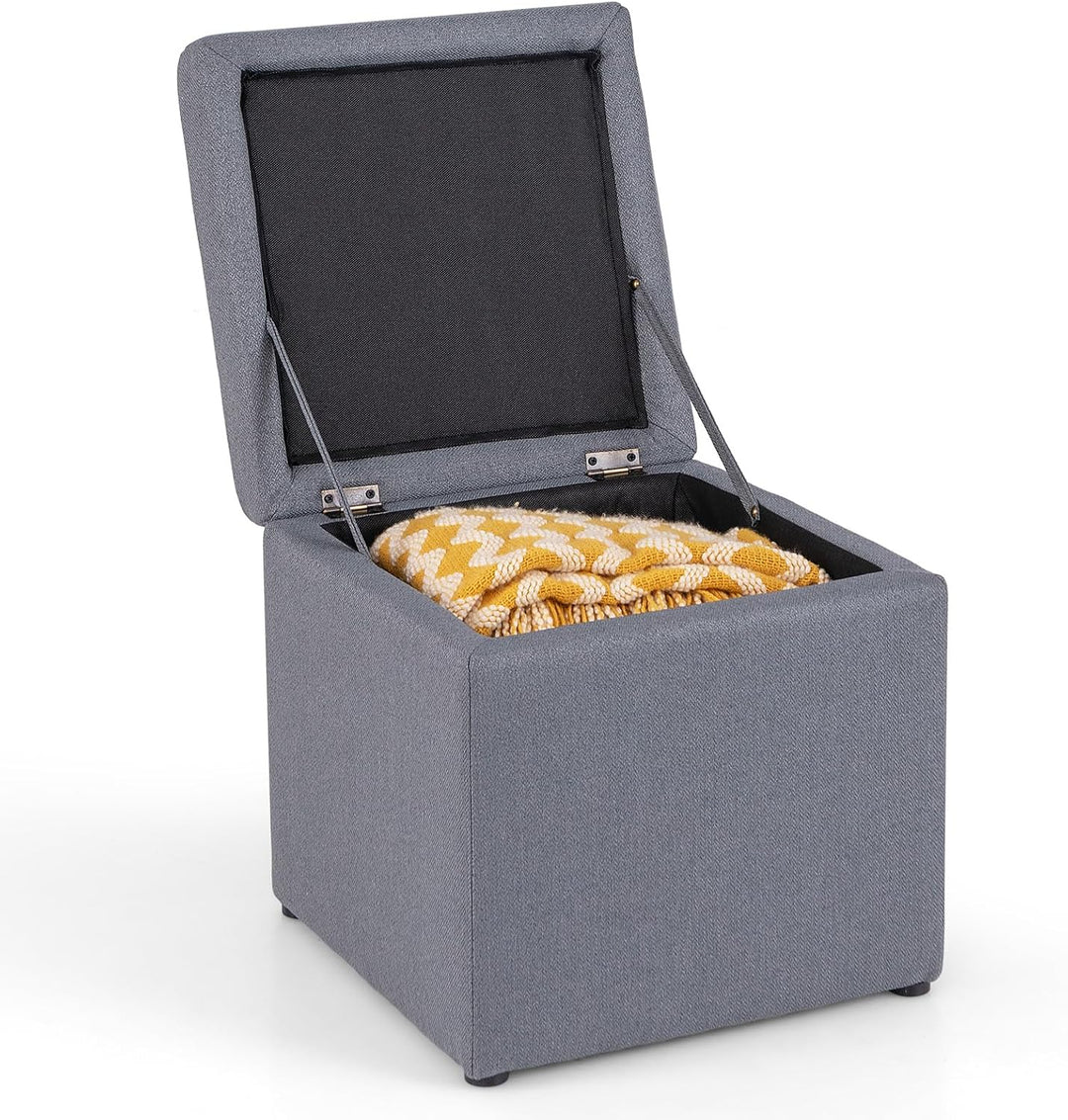 GIANTEX Sitzhocker mit Stauraum, Sitzwürfel Sitzbox gepolstert mit Deckel, Fusshocker bis 150kg bela