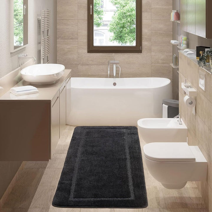 SOANNY Badematte 60x150 cm, Einzelstück, Hochflor Mikrofaser, rutschfest & Waschbar, Saugfähig Gross