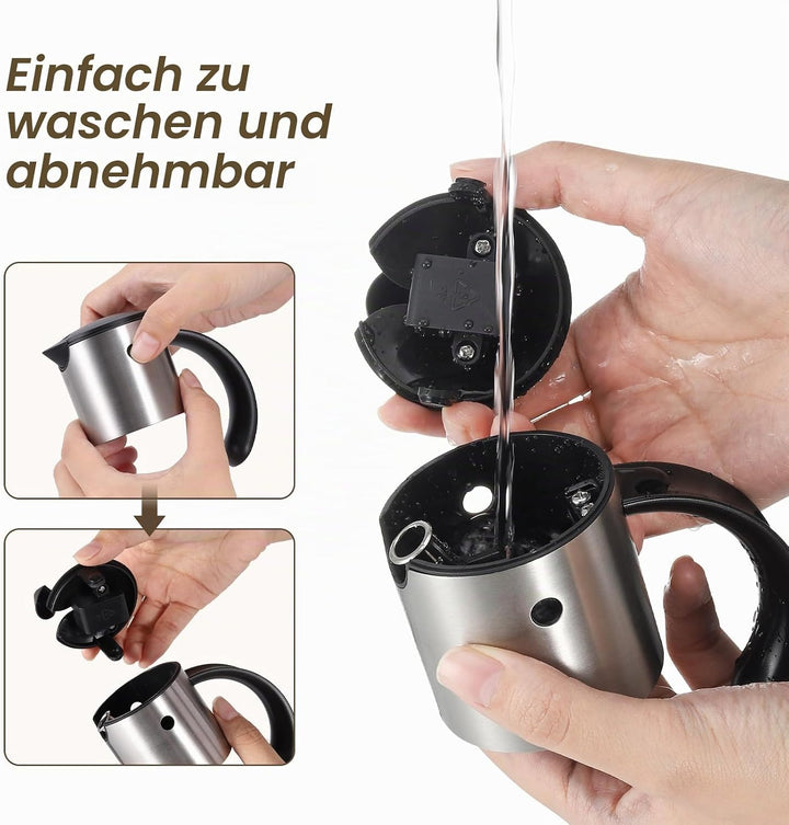 Vucchini Ölspender Edelstahl 300ml, Olivenölflasche mit Vogelähnlichem, Tropffreier, Abnehmbarer Aut