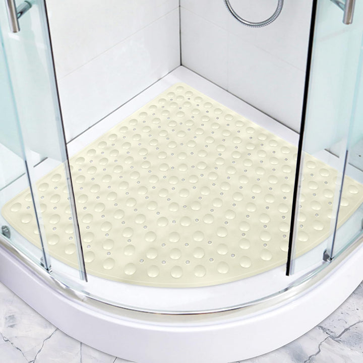 Duschmatte rutschfest Eckduschmatte 70 * 70cm, Duscheinlage Dreieckig mit Saugnäpfe für Eckdusche, D