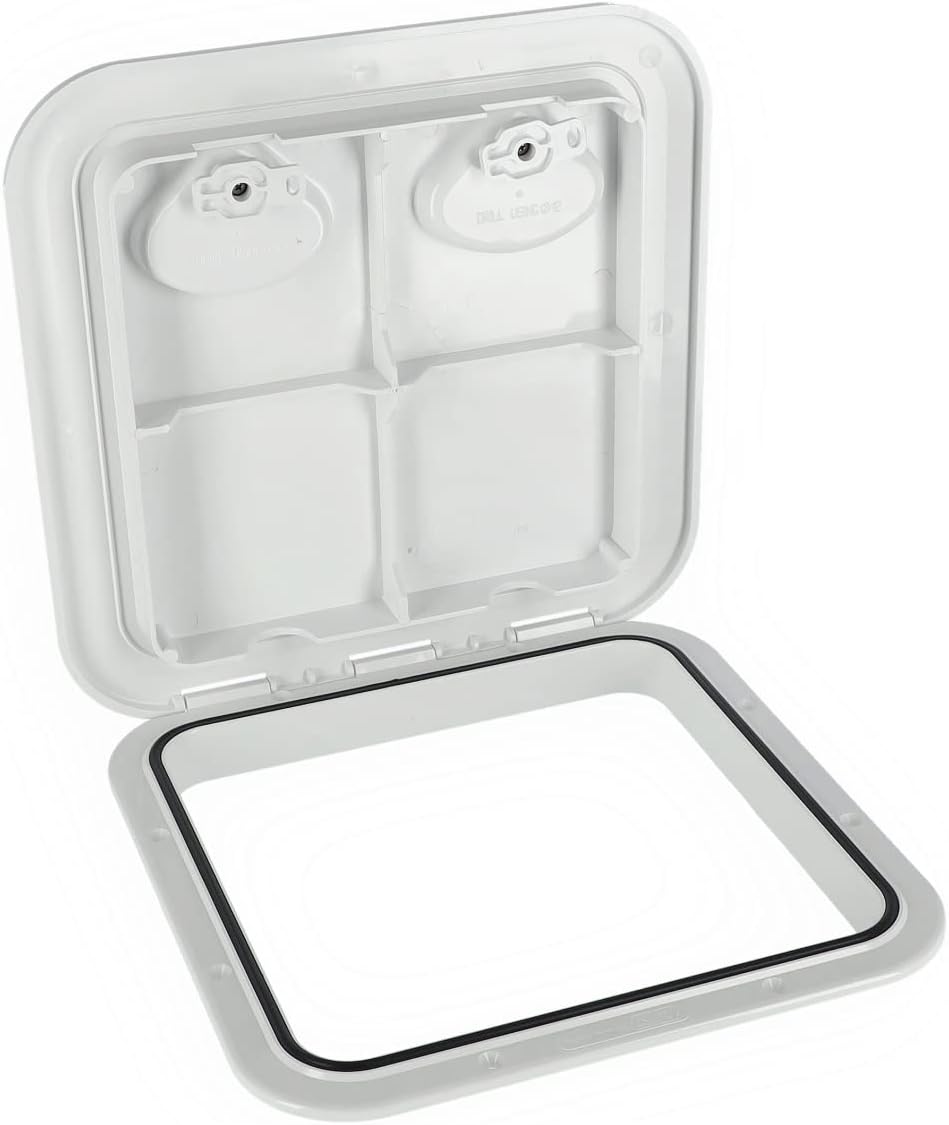 wellenshop Nuova Rade Inspektionsluke 370 x 375 mm, Inspektionsdeckel Weiss, Grau & Schwarz, wasserd