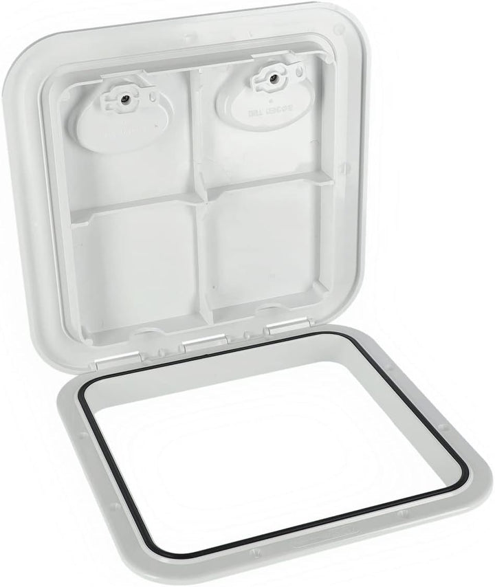 wellenshop Nuova Rade Inspektionsluke 370 x 375 mm, Inspektionsdeckel Weiss, Grau & Schwarz, wasserd