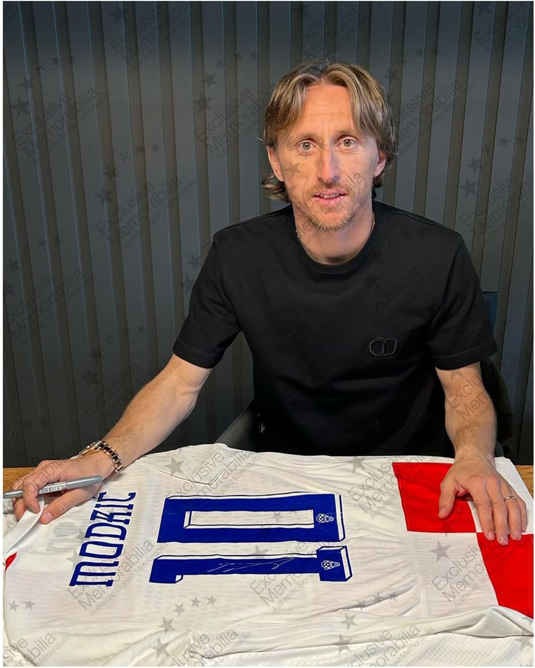 Authentisches Kroatien-Trikot, signiert von Luka Modric