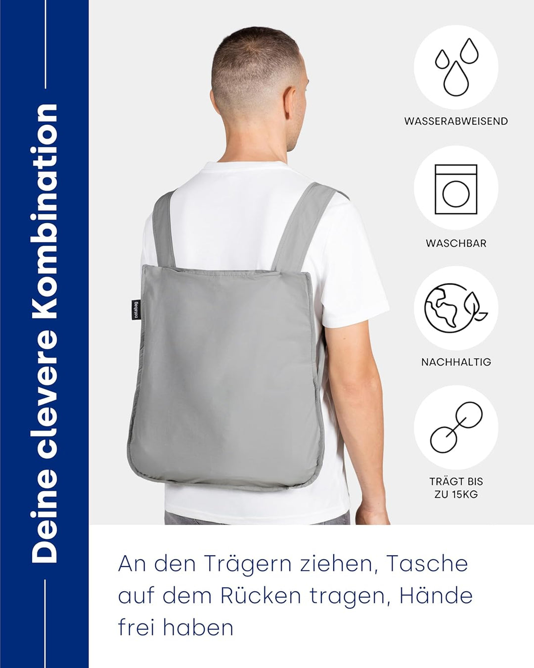 Notabag Unisex Original Gepäck-Handgepäck Original Grau, Original Grau