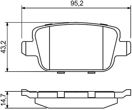 Bosch BP1119 Bremsbeläge - Hinterachse - ECE-R90 Zertifizierung - vier Bremsbeläge pro Set