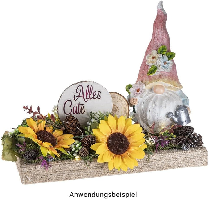 Ideen mit Herz Deko-Figuren Wichtel | Paar mit Giesskanne & Vogelhaus | Garten-Zwerg | Frühjahrs-Dek