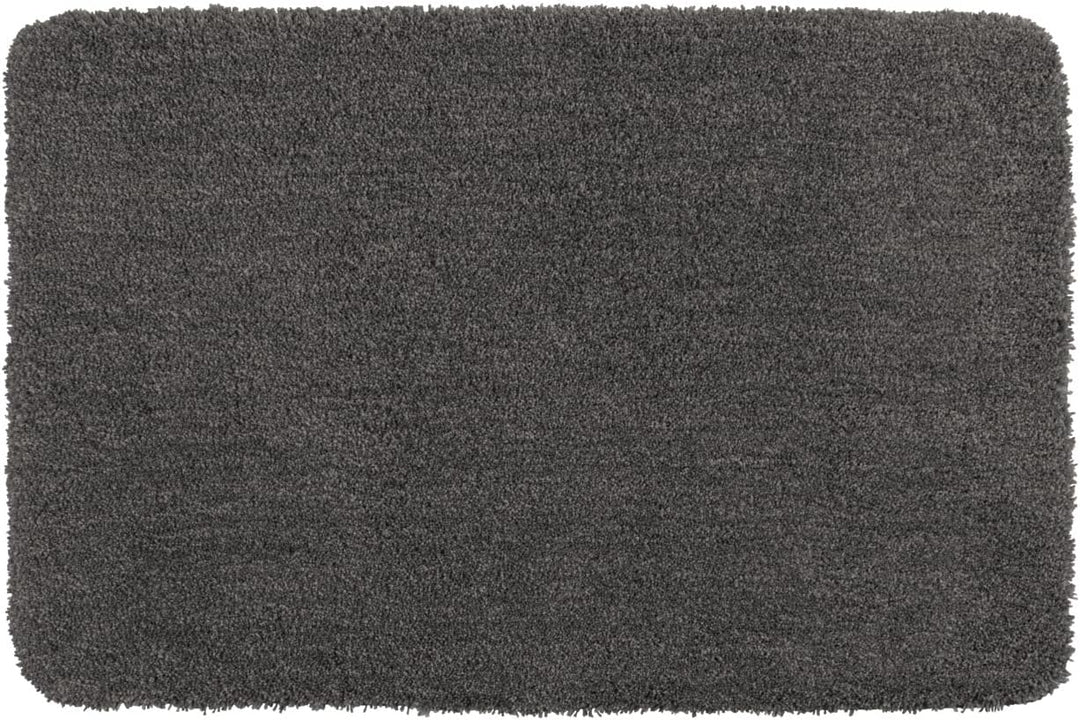 WENKO Badteppich Belize Mouse Grey, 70 x 120 cm - Badematte, sicher, flauschig, fusselfrei, Polyeste