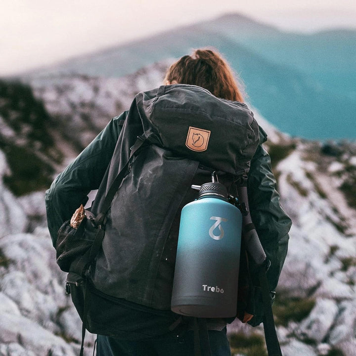 Trebo 1.5 l Wasserflasche isoliert mit Paracord-Griff, 3.6 l Edelstahl-Sport-grosser Krug, lebensmit