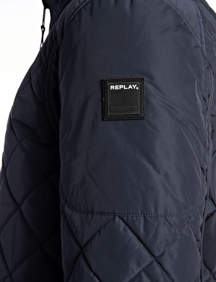 Replay Herren Bikerjacke XS Blue 086, XS Blue 086