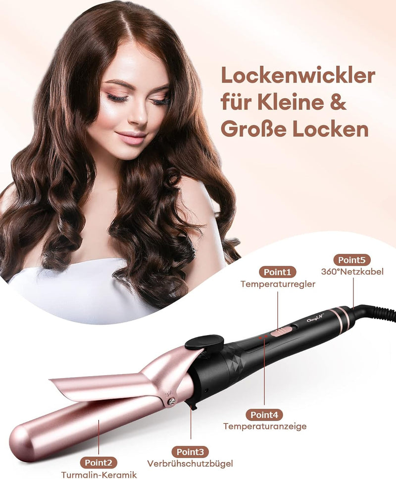 CkeyiN Lockenstab Set 4 in 1 Multifunktions Austauschbare Keramikbeschichtung Curling Iron Lockenwic