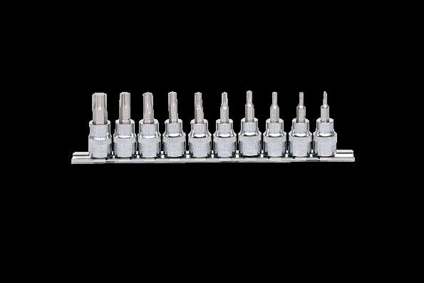 KS Tools 918.3939 3/8" CHROMEplus Bit-Stecknuss-Satz TX, 10-tlg. T10-T55