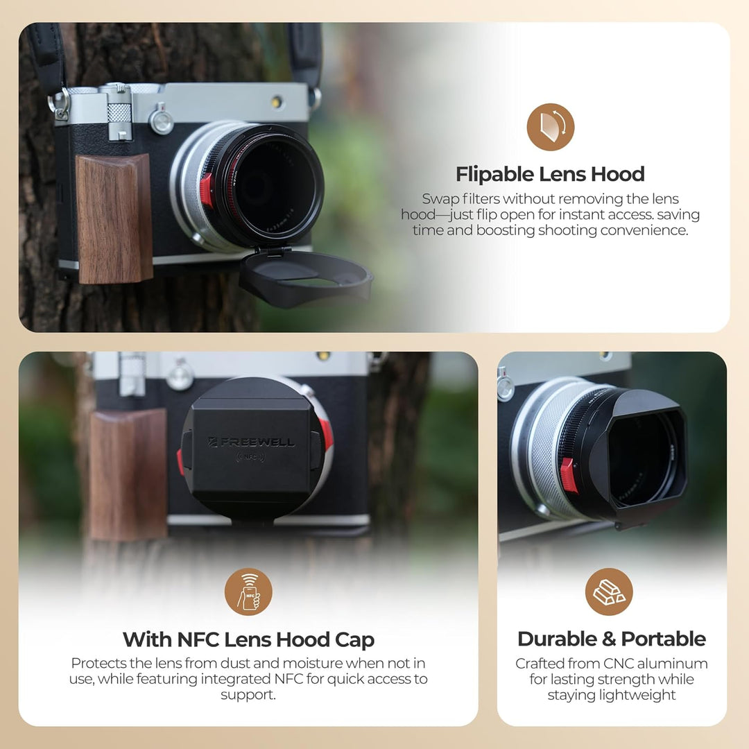 Freewell The Real Gegenlichtblende - Hybrid CPL/Mist Filter, Flipable, Touchless Filterbetrieb für F