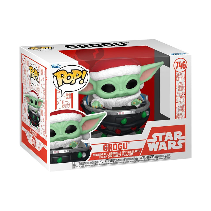 Funko Pop! Star Wars: Mando Holiday - Grogu (The Child, Baby Yoda) Pram - The Mandalorian - Vinyl-Sa